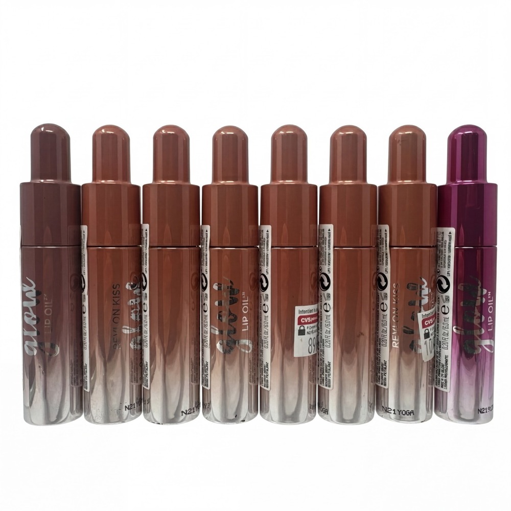8 REVLON Kiss Glow Lip Oil Bouncy Beige, Red-y To Glow, Glow'd‎ Up Rose 09 04 02